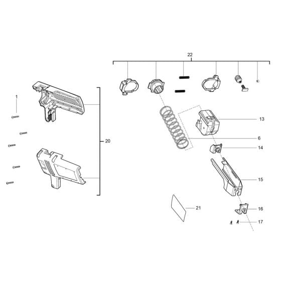 Complete Assembly for Milwaukee CA55 Cordless Screwdriver