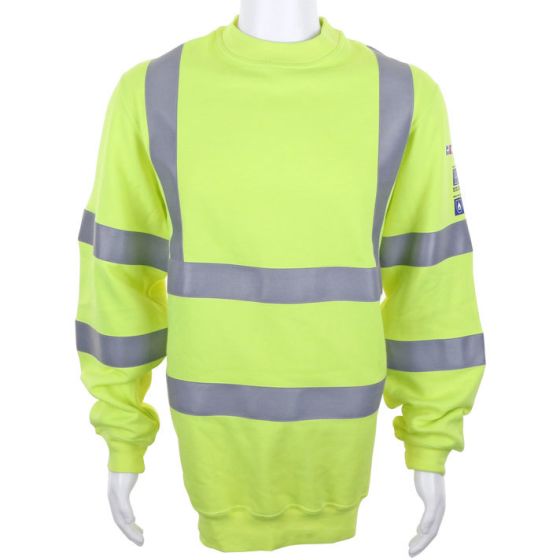 Sweatshirt Hi-Vis Ribbed Waist Arc Compliant Fire Retardant Sat Yellow MED