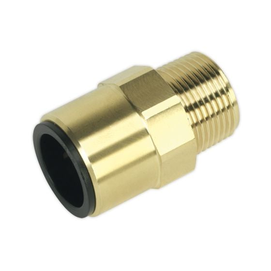 Straight Adaptor 22mm x 3/4"BSPT Brass (John Guest Speedfit - MM012206N) Sealey Part No. CAS22BSA