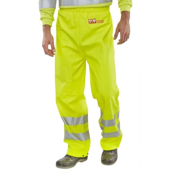 Trousers Elasticated Waist Fire Retardant Anti-Static Saturn Yellow 3XL