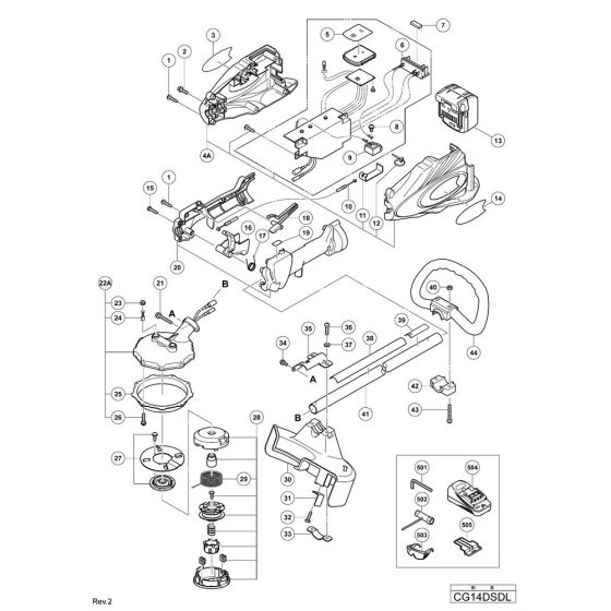 Main Assembly for Hikoki CG14DSDL Cordless Brush Cutter