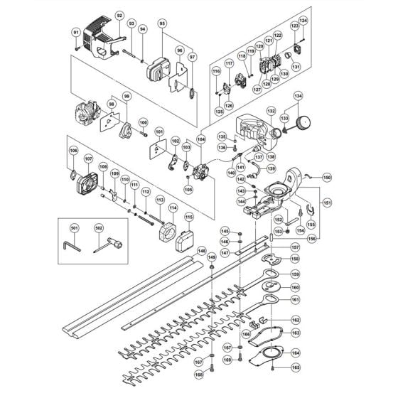 Complete Assembly-2 for Hikoki CH62EA3 Hedgetrimmer