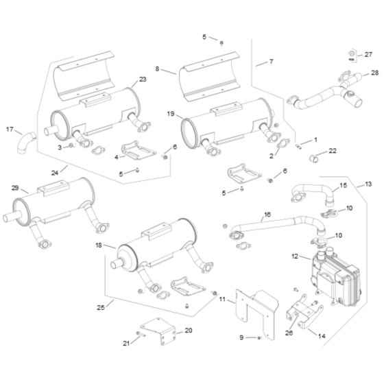 Exhaust for Kohler CH640LP Engines