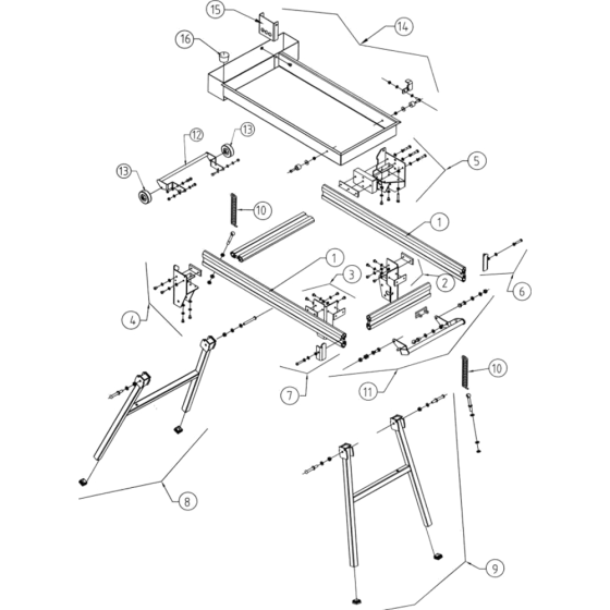 Main Frame Assembly for Norton Clipper CHW Table Saw