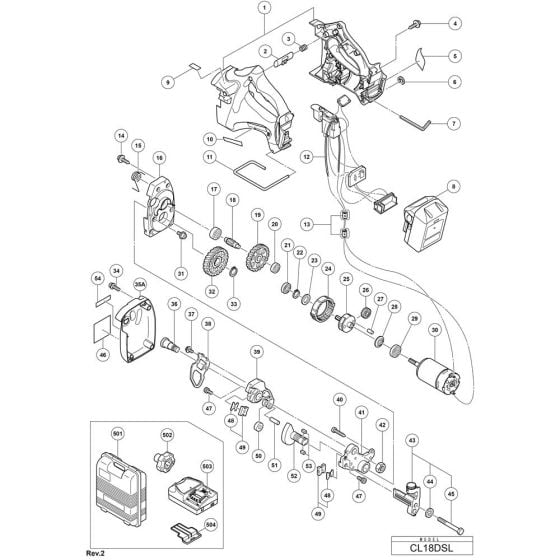 Main Assembly for Hikoki CL18DSL Cordless Stud Cutter