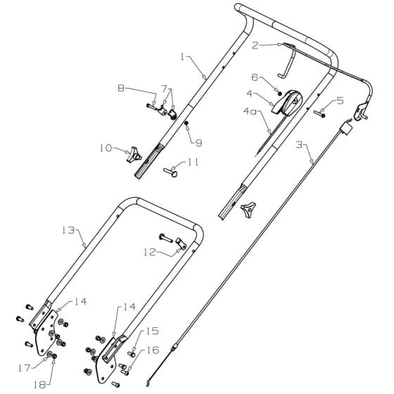 Handle Assembly for Morrison Classic (2015 Dec 464932) Push Mower