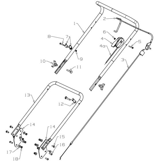 Handle Assembly for Morrison Classic L (2018 Dec 465723) Push Mower