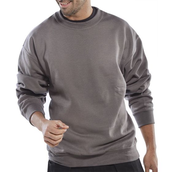 Sweatshirt Polyester Cotton Fleece Inner Ribbed Cuff/Waistband Grey 3XL