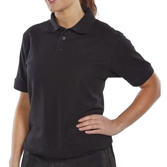 Click Polo Shirt Poly/Cotton Side Vent 3 Button Cuffed Sleeve Black 3XL