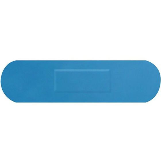 Meduim Strip Plasters Detectable Food Industry use 72 x 19mm Blue 100 Pack