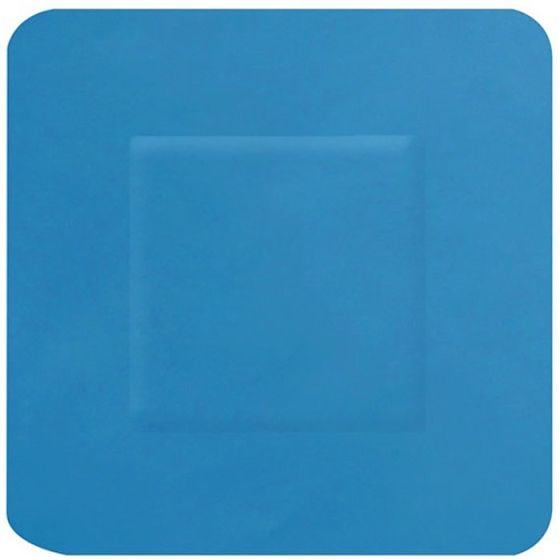 Square Plasters Detectable ideal Food Industry use 38x38mm Blue Box of 100