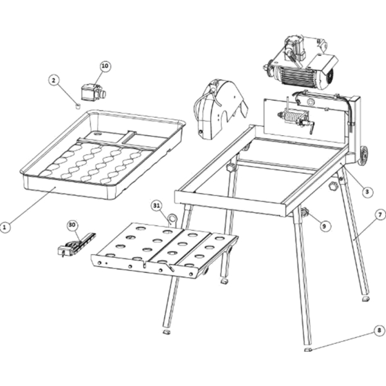 Main Frame Assembly for Norton Clipper CM351UNO Table Saw