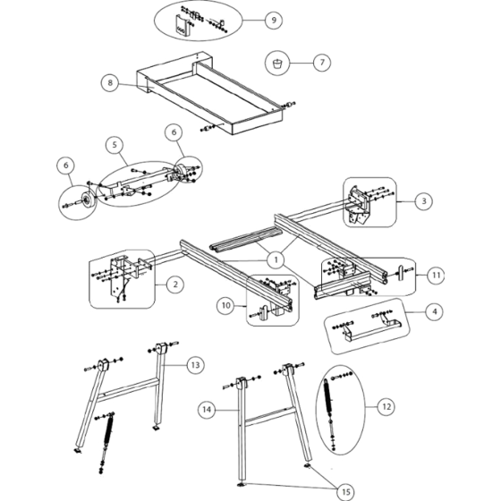 Main Frame Assembly for Norton Clipper CM401-400V Table Saw