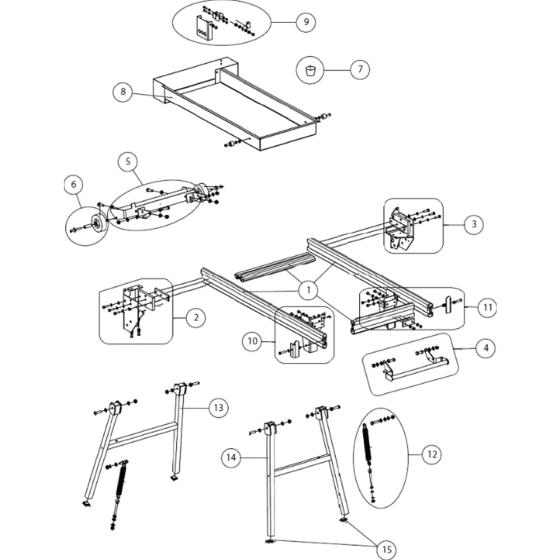 Main Frame Assembly for Norton Clipper CM401-P6.5 Table Saw