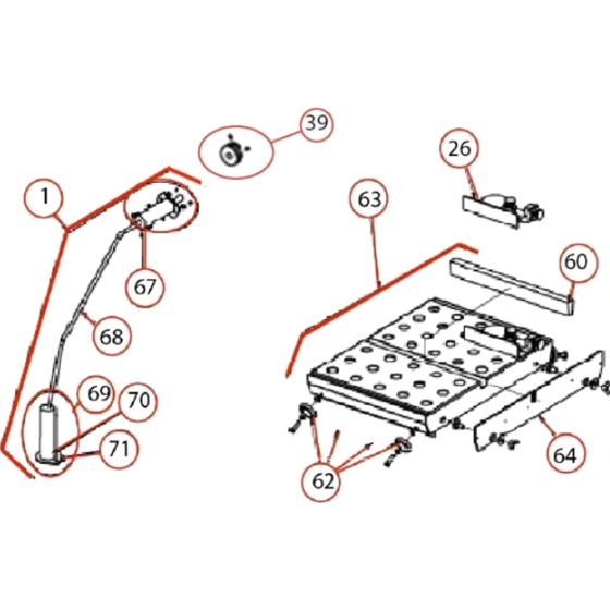 Pump And Table Assembly for Norton Clipper CM501-230/400V Table Saw