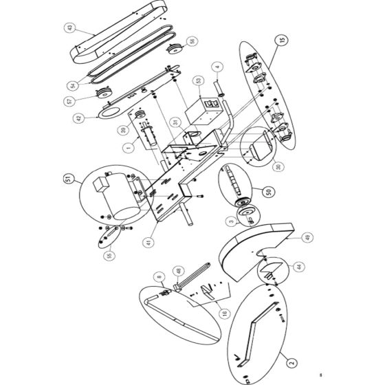 Cutting Head Assembly for Norton Clipper CM501-400V-500mm Table Saw