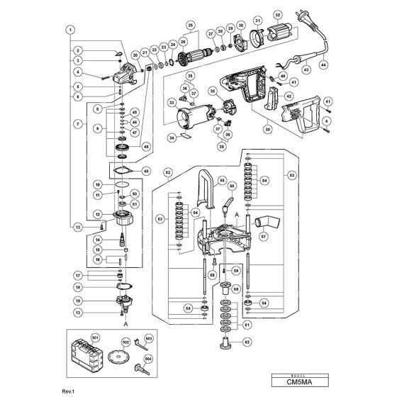 Main Assembly for Hikoki CM5MA Wall Chaser