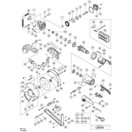 Main Assembly for Hikoki CM9SR Cutter