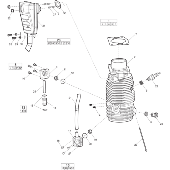 Cylinder Assembly for Atlas Copco Cobra Combi Breakers