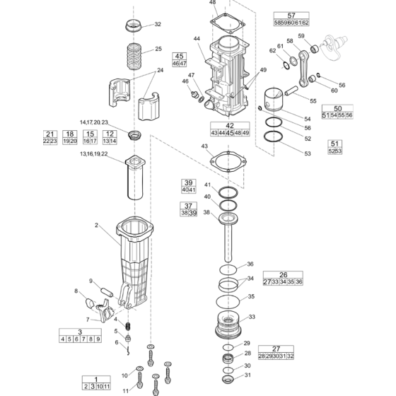 Percussion Unit Assembly for Atlas Copco Cobra TT Breakers