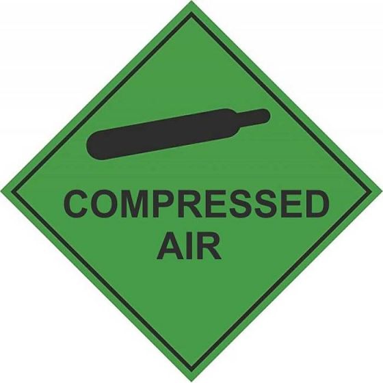 Compressed Air Hazard Warning Diamond Label 300mm x 300mm