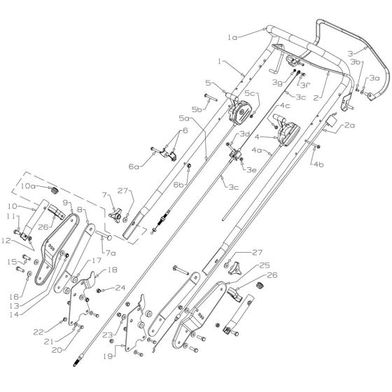 Handle Assembly for Masport Contractor (2017 Apr 478751) Mower