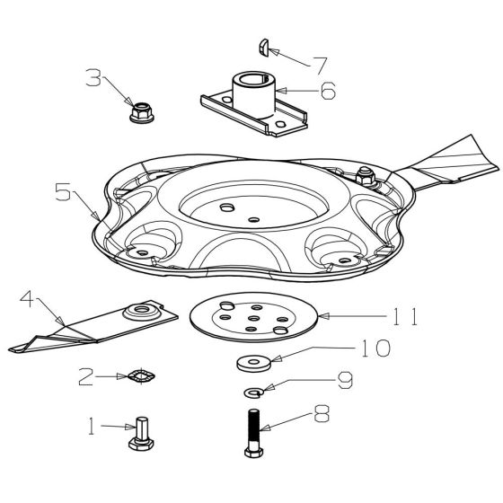 Blade (540mm) Assembly for Morrison Contractor (2017 Dec 467799) Commercial Mower