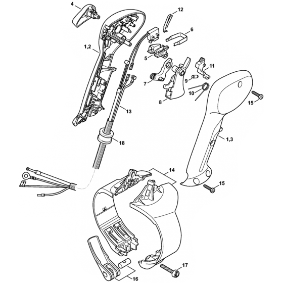 Control Handle Assembly for Stihl BR450C Blower