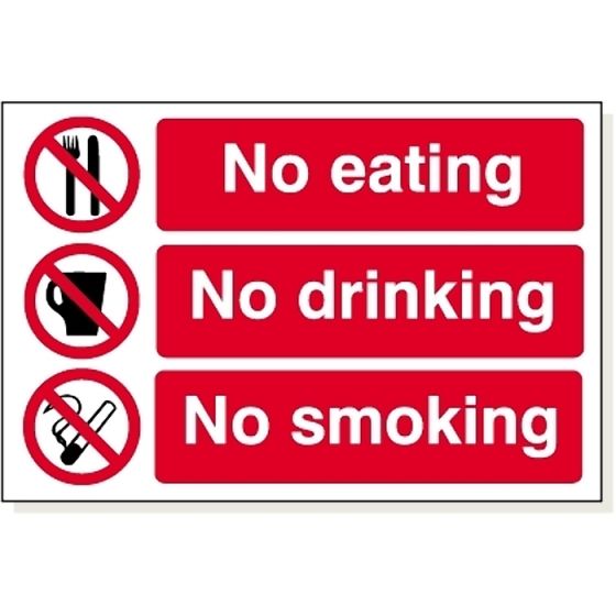 No Eat/Drink/Smoke 3mm Foamex