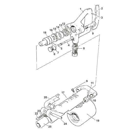 Cylinder for Chicago Pneumatic CP222 Digger - Replaces F815268