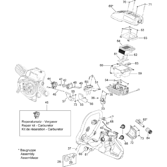 Admission And Handle Assembly for Norton Clipper CP512 Disc Cutter