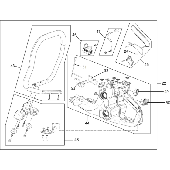 Handle Assembly for Norton Clipper CP514-iLube Disc Cutter