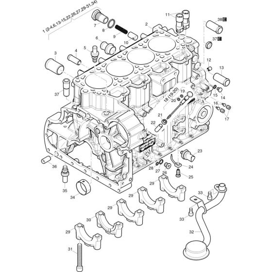 Crankcase Assembly for HATZ 4H50T.10 Engines