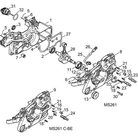 Crankshaft Assembly for Stihl MS261