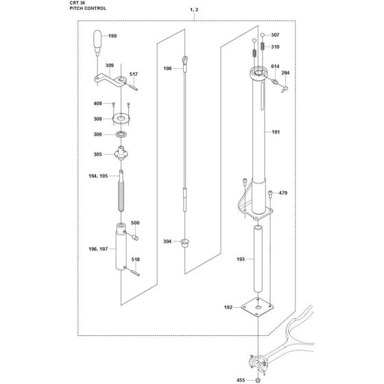 Pitch Control Assembly for Husqvarna CRT 36 Trowel