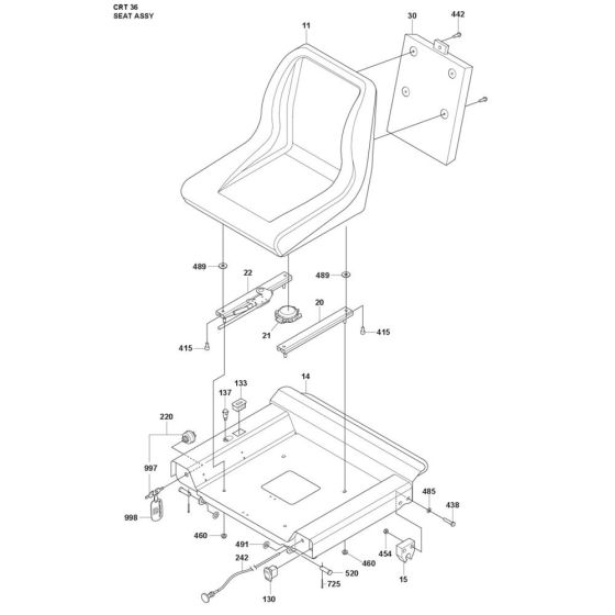 Seat Assembly for Husqvarna CRT 36 Trowel