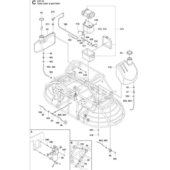 Tank Assembly for Husqvarna CRT 36 Trowel