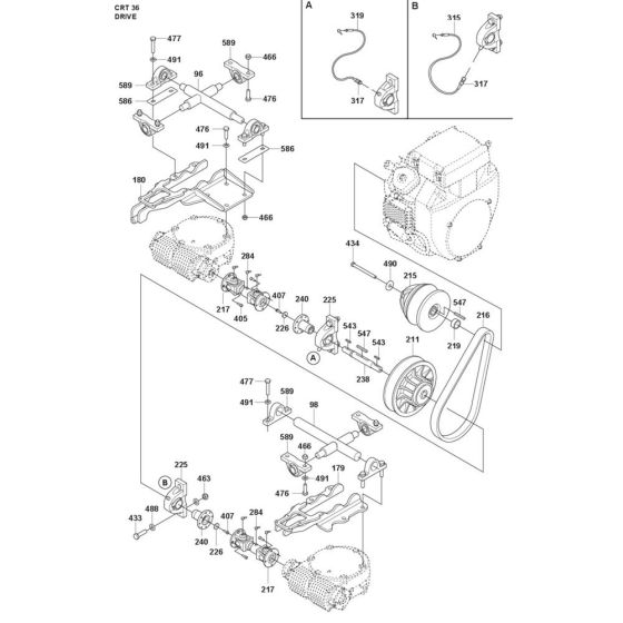 Drive Assembly for Husqvarna CRT 36 Trowel