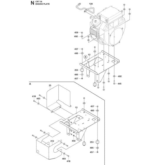 Engine Plate Assembly for Husqvarna CRT 36 Trowel