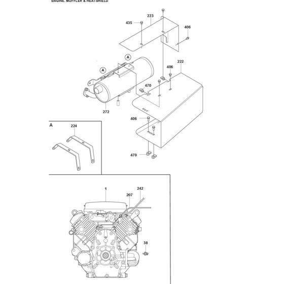 Muffler Assembly for Husqvarna CRT 36 Trowel