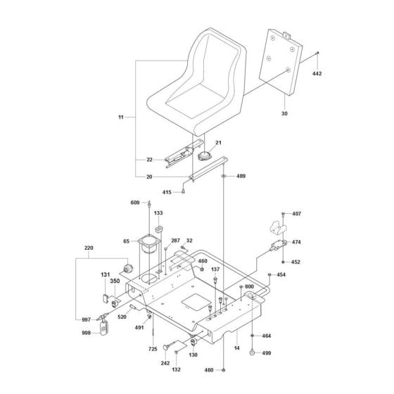 Seat Assembly -1 for Husqvarna CRT 48 Diesel Trowel