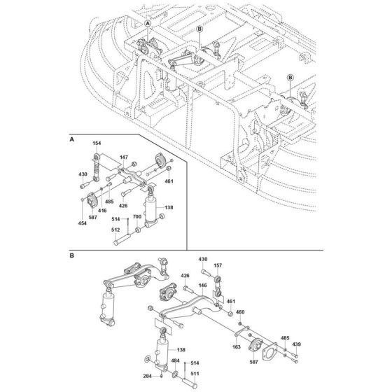 Steering Assembly for Husqvarna CRT 48 Diesel Trowel