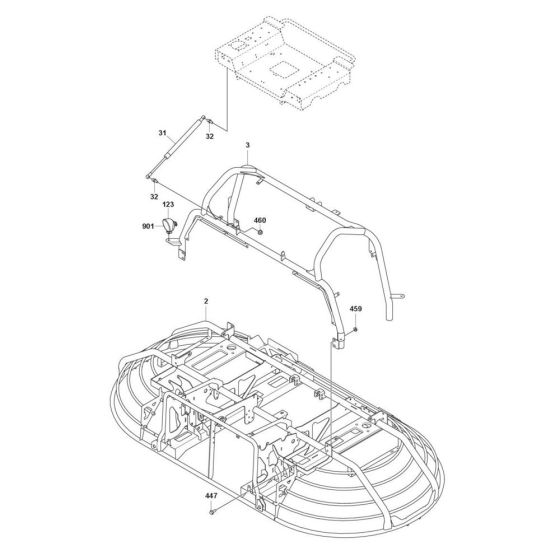 Frame Assembly for Husqvarna CRT 48 Diesel Trowel