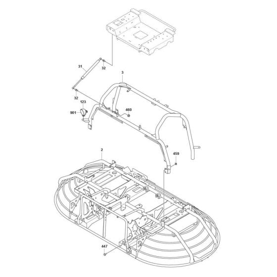 Frame Assembly for Husqvarna CRT 48 Petrol Trowel