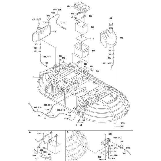 Tank Assembly for Husqvarna CRT 48 Petrol Trowel