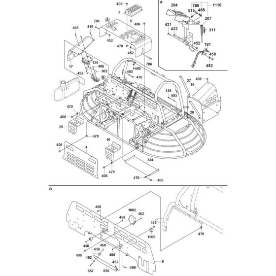 Panel Assembly for Husqvarna CRT 48 PS Petrol Trowel