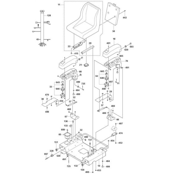 Seat Assembly for Husqvarna CRT 48 PS Petrol Trowel