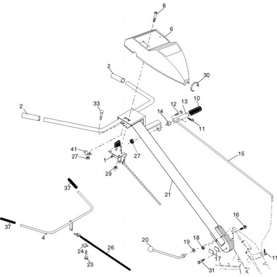 Handle Assembly for Husqvarna CRT 51 Cultivator/Tiller