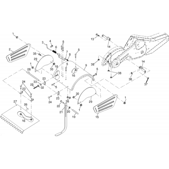 Tine Shield Assembly for Husqvarna CRT 51 Cultivator/Tiller