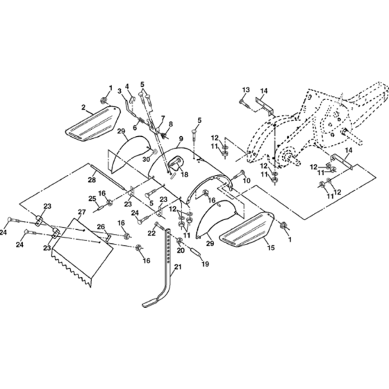 Tine Shield Assembly for Husqvarna CRT 52 Cultivator/Tiller